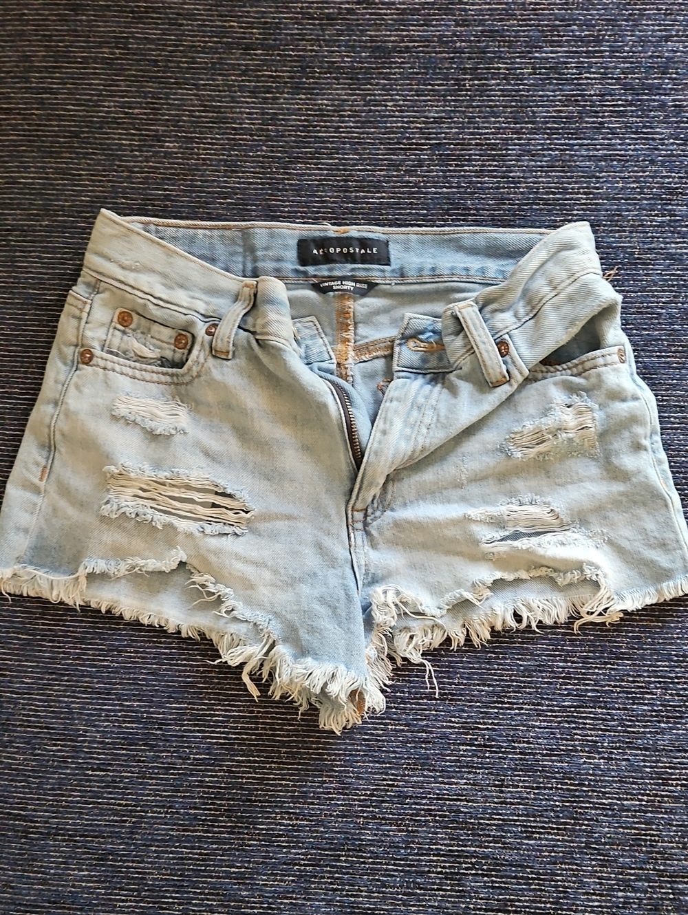Aeropostale Light Blue Distressed Denim Cutoff Shorts